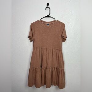 Old navy Women’s Mauve‎ tiered mini swing dress Short sleeve Summer Casual Sz XS